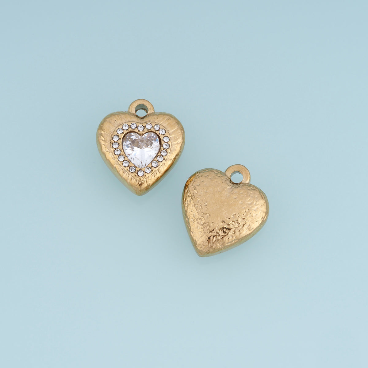 Crystal Heart Pendant,14K Gold Exquisite Charm DIY Charm for Necklace Bracelet Making
