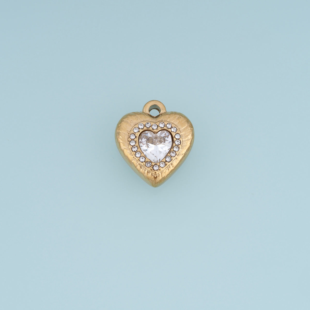 Crystal Heart Pendant,14K Gold Exquisite Charm DIY Charm for Necklace Bracelet Making