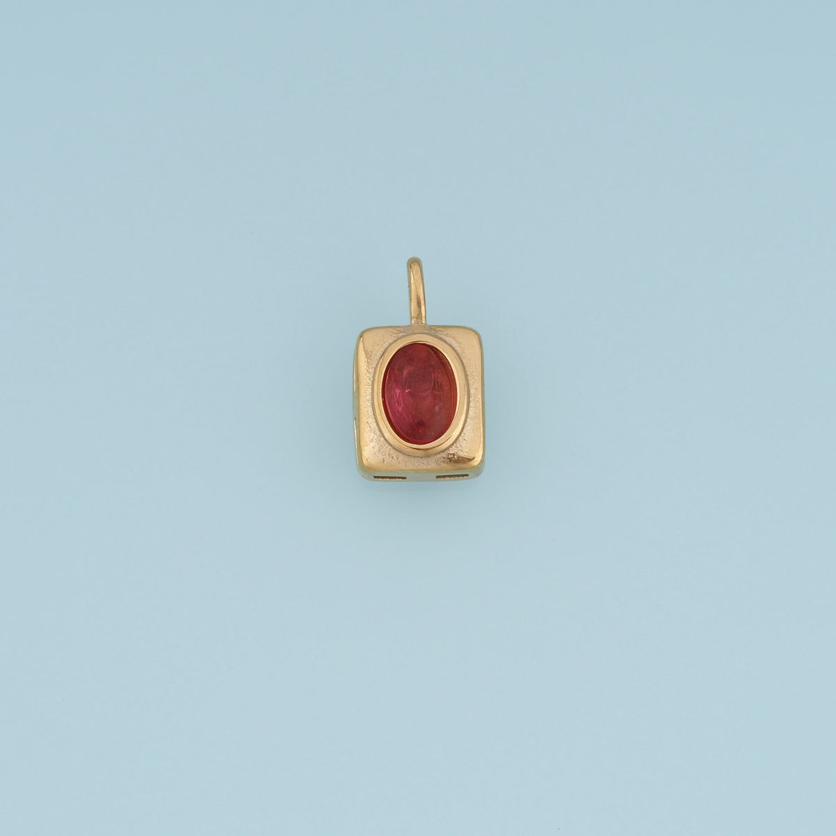 Oval Gemstone Pendant,14K Gold Vintage Rectangular Charm DIY Charm for Necklace Bracelet Making