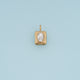 Oval Gemstone Pendant,14K Gold Vintage Rectangular Charm DIY Charm for Necklace Bracelet Making