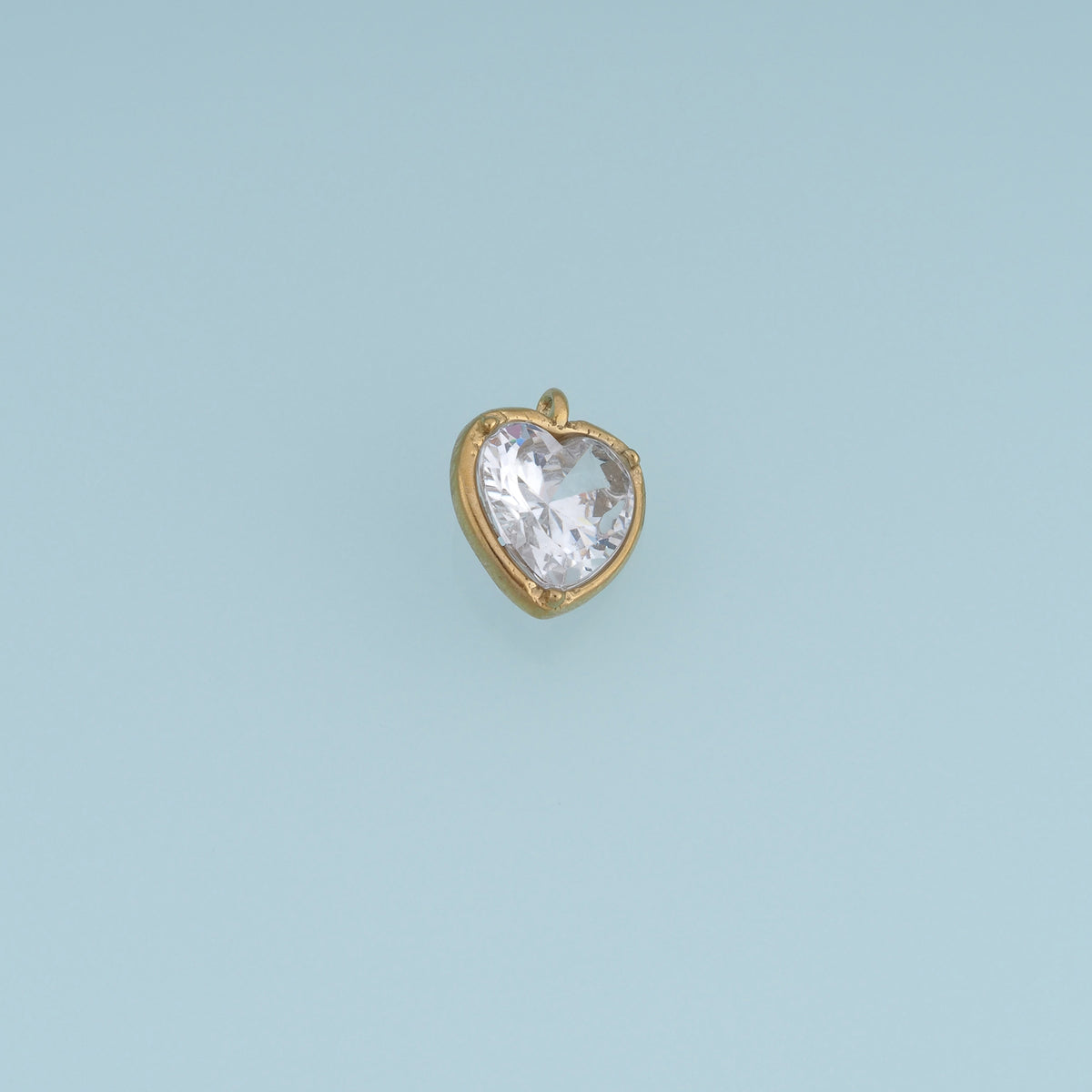 Clear Heart Pendant,14K Gold Exquisite Charm DIY Charm for Necklace Bracelet Making