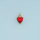 Sacred Heart Pendant,14K Gold Red Clear Gemstone Charm DIY Charm for Necklace Bracelet Making