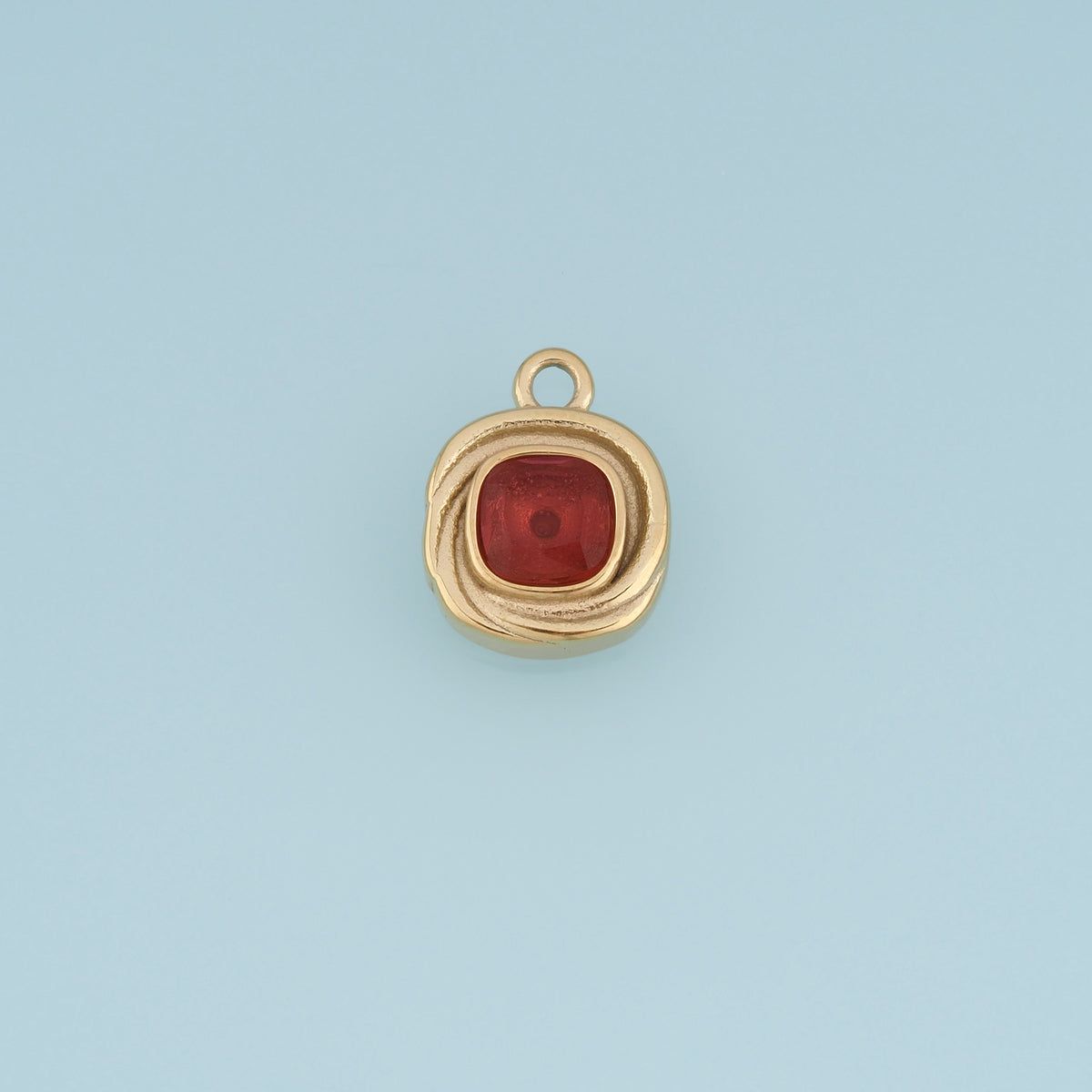 Square Gemstone Pendant,14K Gold Vintage Charm DIY Charm for Necklace Bracelet Making