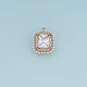 Pearl Rectangle Pendant,14K Gold Green Clear Gemstone Charm DIY Charm for Necklace Bracelet Making