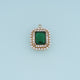 Pearl Rectangle Pendant,14K Gold Green Clear Gemstone Charm DIY Charm for Necklace Bracelet Making