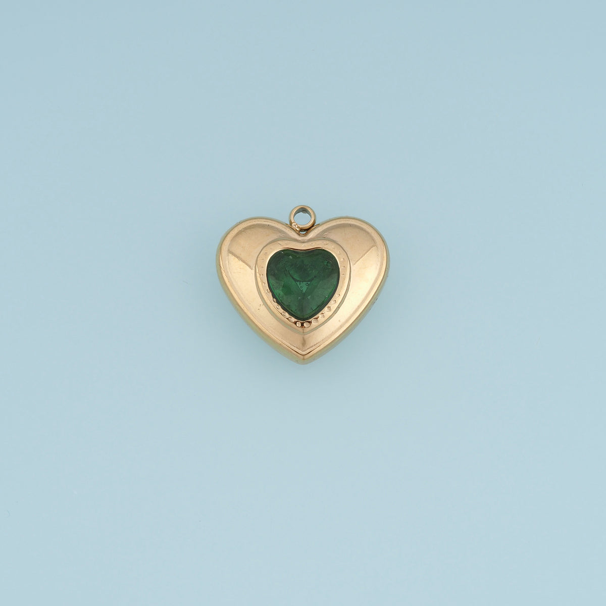 Double Heart Gemstone Pendant,14K Gold Vintage Heart Charm DIY Charm for Necklace Bracelet Making