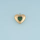 Double Heart Gemstone Pendant,14K Gold Vintage Heart Charm DIY Charm for Necklace Bracelet Making