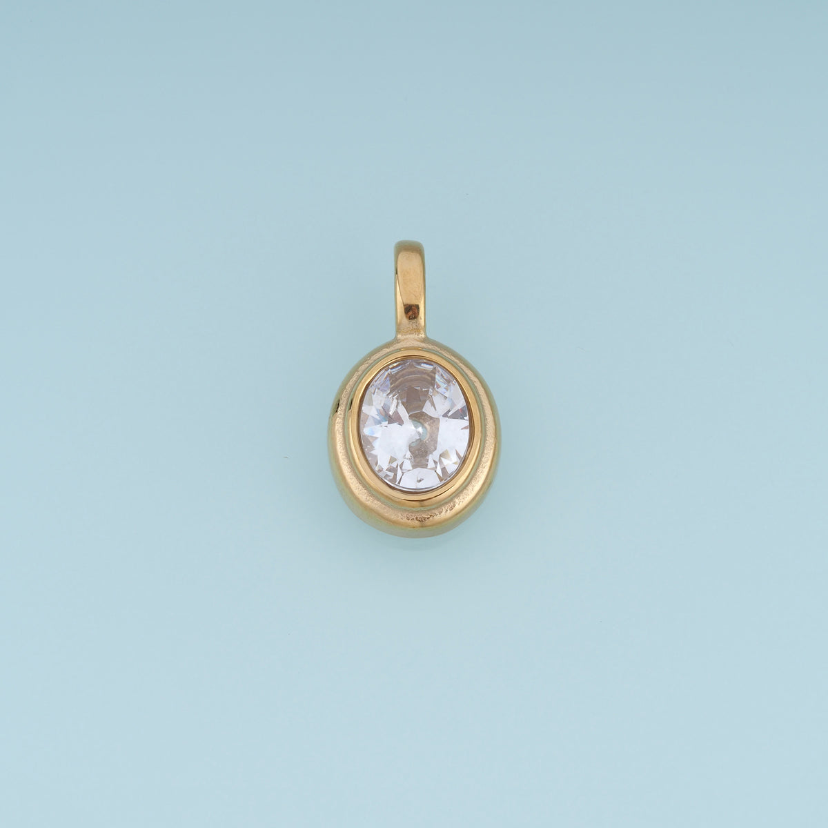 Oval Gemstone Pendant,14K Gold Colorful Crystal Charm DIY Charm for Necklace Bracelet Making
