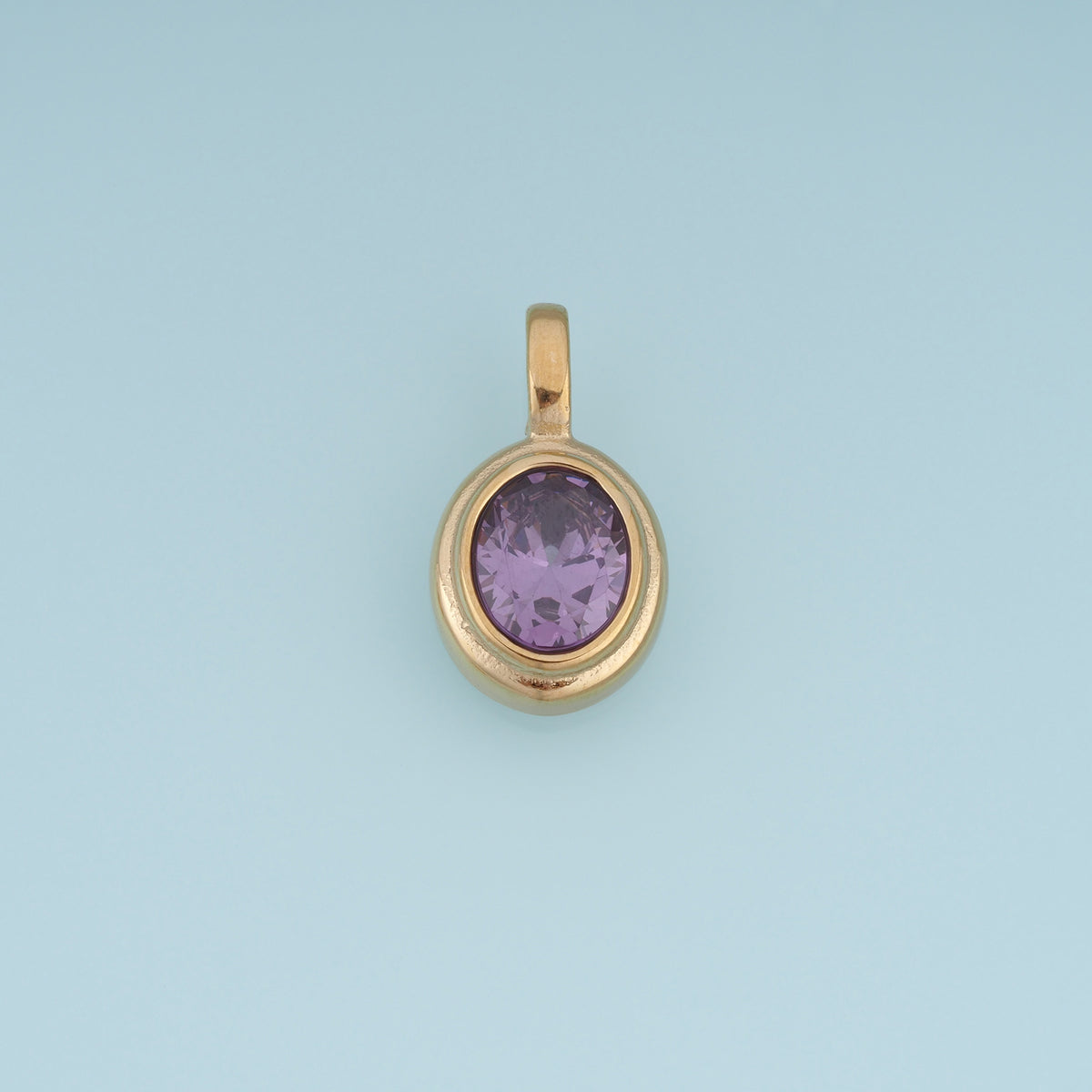 Oval Gemstone Pendant,14K Gold Colorful Crystal Charm DIY Charm for Necklace Bracelet Making