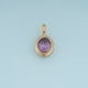 Oval Gemstone Pendant,14K Gold Colorful Crystal Charm DIY Charm for Necklace Bracelet Making