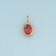Oval Gemstone Pendant,14K Gold Colorful Crystal Charm DIY Charm for Necklace Bracelet Making