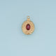 Oval Gemstone Pendant,14K Gold Vintage Textured Charm DIY Charm for Necklace Bracelet Making
