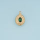 Oval Gemstone Pendant,14K Gold Vintage Textured Charm DIY Charm for Necklace Bracelet Making