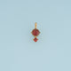 Double Drop Gemstone Pendant,14K Gold Red Clear Crystal Charm DIY Charm for Necklace Bracelet Making