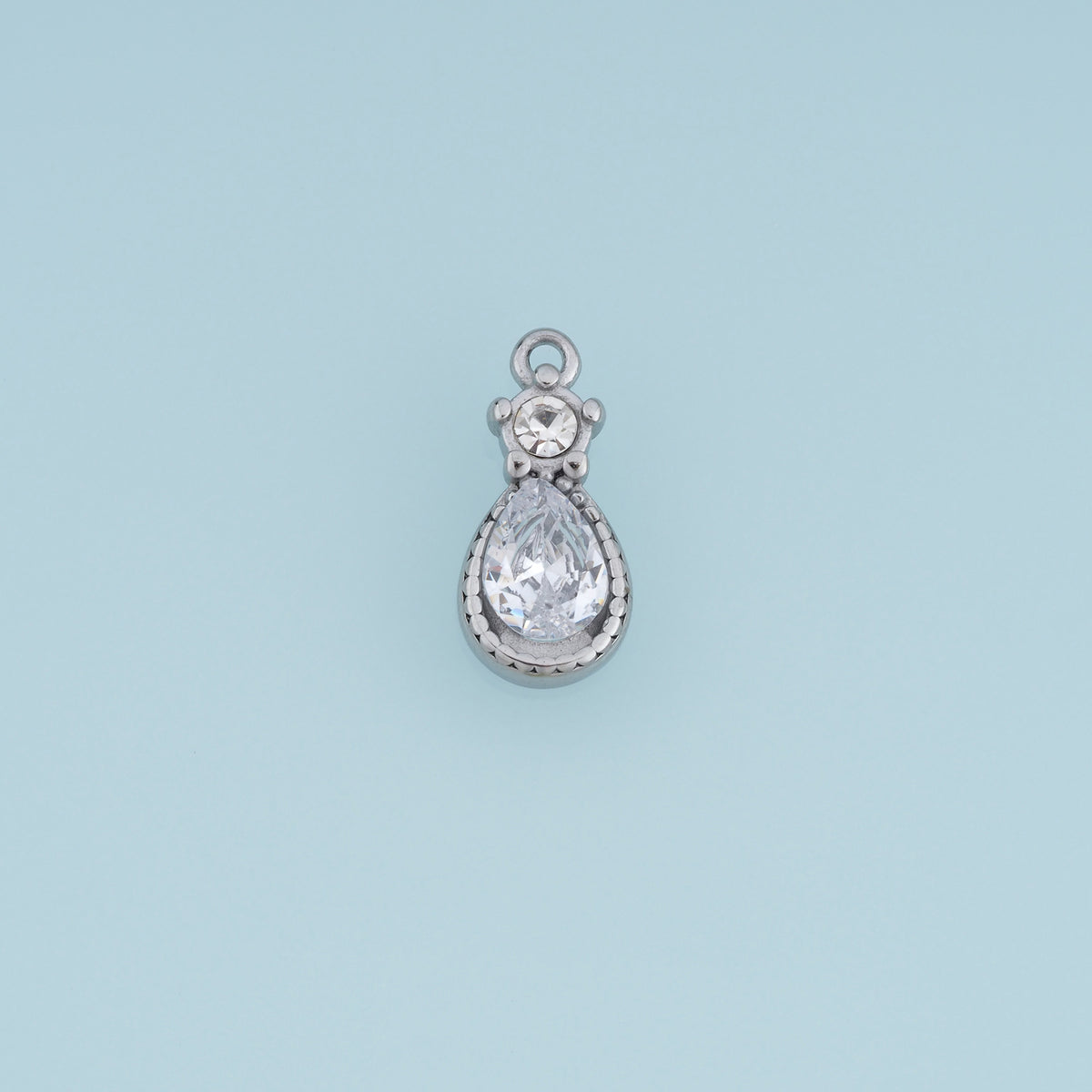 Teardrop Crystal Pendant,14K Gold Silver Clear Gemstone Charm DIY Charm for Necklace Bracelet Making