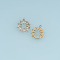 Triangle Crystal Wreath Pendant,14K Gold Silver Colorful Geometric Charm DIY Charm for Necklace Bracelet Making