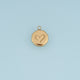 Engraved Heart Coin Pendant,14K Gold Vintage Irregular Round Charm DIY Charm for Necklace Bracelet Making