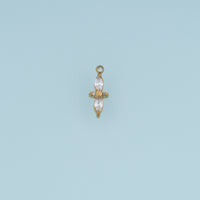 Four Petal Crystal Flower Pendant,14K Gold Silver Dainty Floral Charm DIY Charm for Necklace Bracelet Making