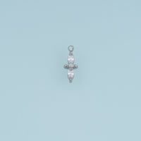 Four Petal Crystal Flower Pendant,14K Gold Silver Dainty Floral Charm DIY Charm for Necklace Bracelet Making