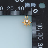 Sun Moon Crystal Pendant,14K Gold Silver Celestial Sunburst Charm DIY Charm for Necklace Bracelet Making