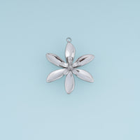 Layered Flower Pendant,14K Gold Silver Six Petal Blossom with Five Petal Center DIY Charm for Necklace Bracelet Making
