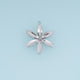 Layered Flower Pendant,14K Gold Silver Six Petal Blossom with Five Petal Center DIY Charm for Necklace Bracelet Making