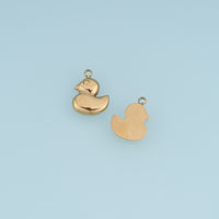 3D Duck Pendant,14K Gold Silver Cute Rubber Duck Charm DIY Charm for Necklace Bracelet Making