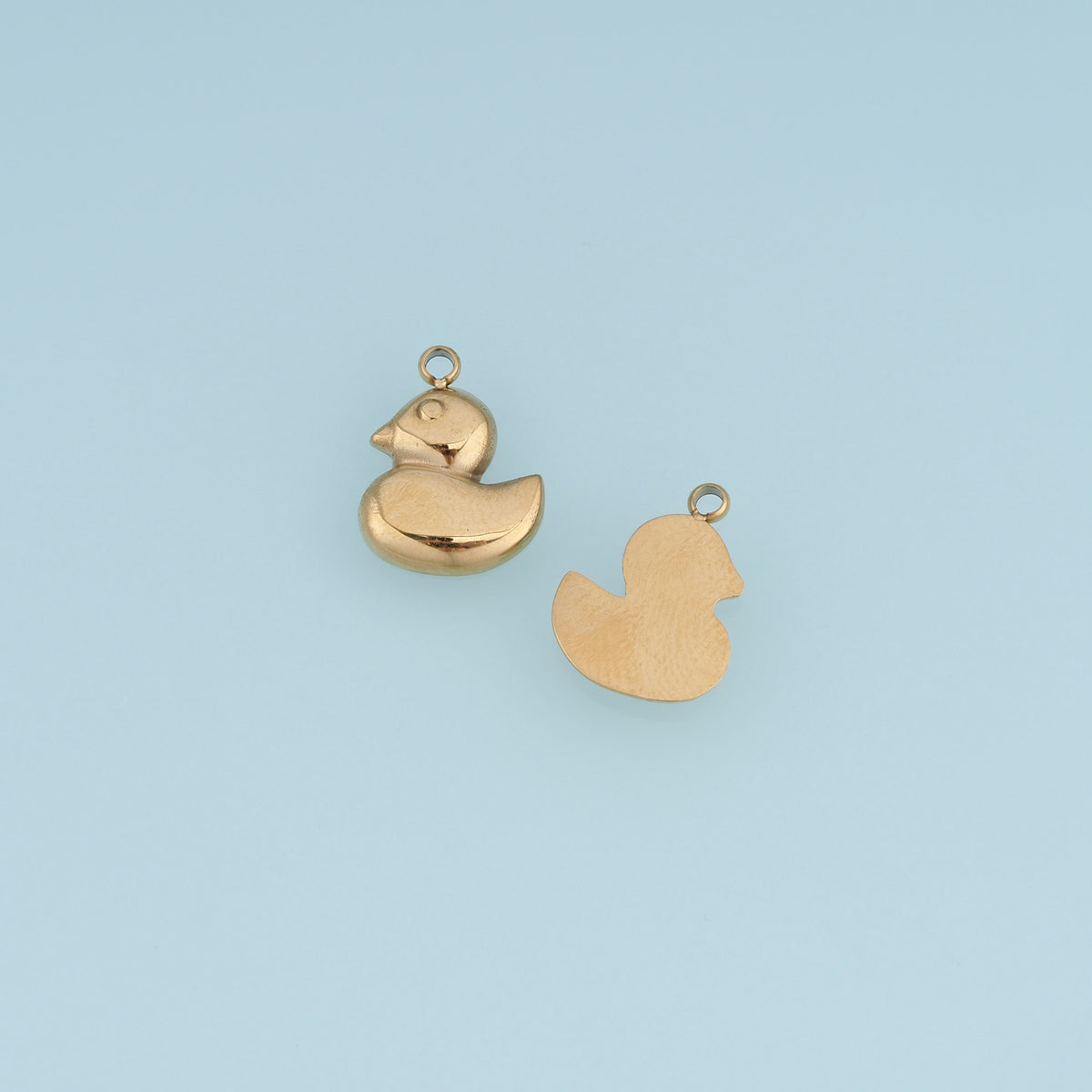 3D Duck Pendant,14K Gold Silver Cute Rubber Duck Charm DIY Charm for Necklace Bracelet Making