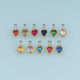 Colorful Crystal Heart Pendant,14K Gold Vintage Textured Gemstone Charm DIY Charm for Necklace Bracelet Making