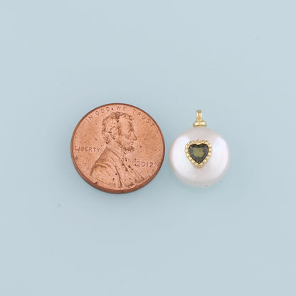Gold Heart Charms,18K Gold Filled Pearl Heart Pendant,Heart Charm Bracelet Necklace for DIY Jewelry Making Supply