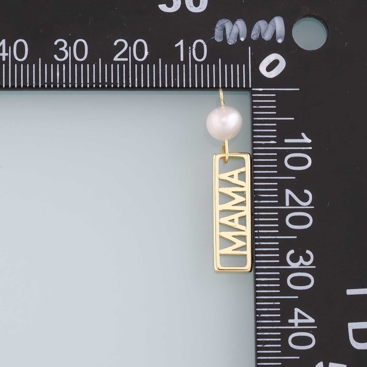 18K Gold Filled Pearl Mama Pendant,Dainty Mama Charm Bracelet Necklace for DIY Jewelry Making Supply