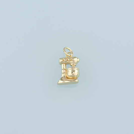 18K Gold Filled Coffee Machine Pendant,Coffee Machine Charm Bracelet Necklace for DIY Jewelry Making Supply