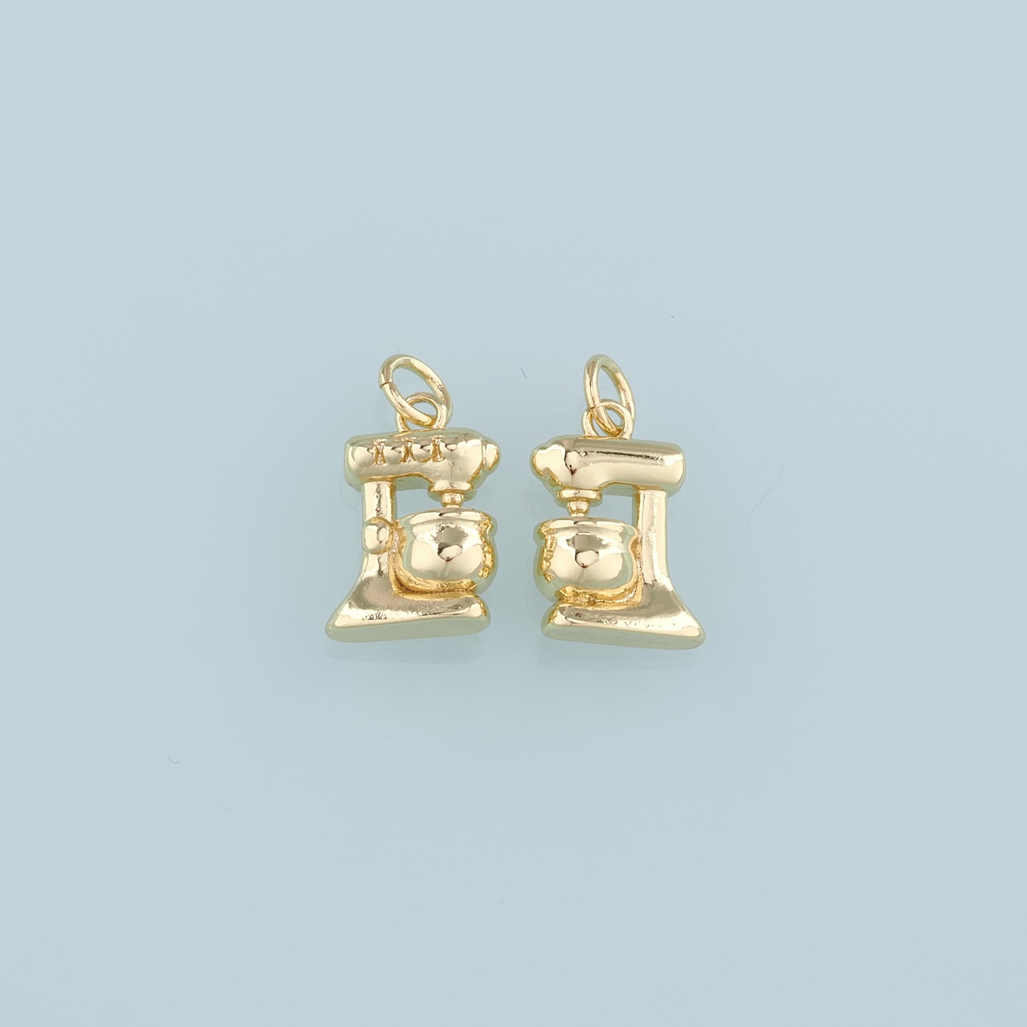 18K Gold Filled Coffee Machine Pendant,Coffee Machine Charm Bracelet Necklace for DIY Jewelry Making Supply