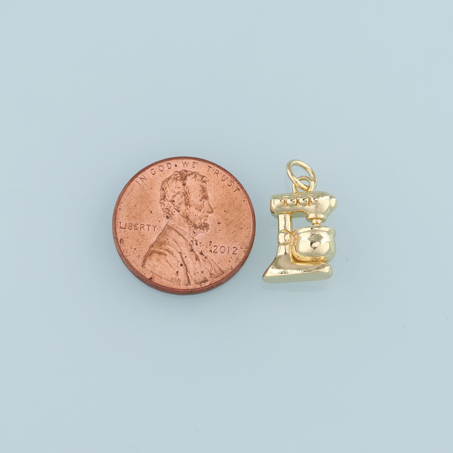 18K Gold Filled Coffee Machine Pendant,Coffee Machine Charm Bracelet Necklace for DIY Jewelry Making Supply