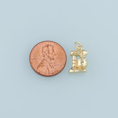 18K Gold Filled Coffee Machine Pendant,Coffee Machine Charm Bracelet Necklace for DIY Jewelry Making Supply