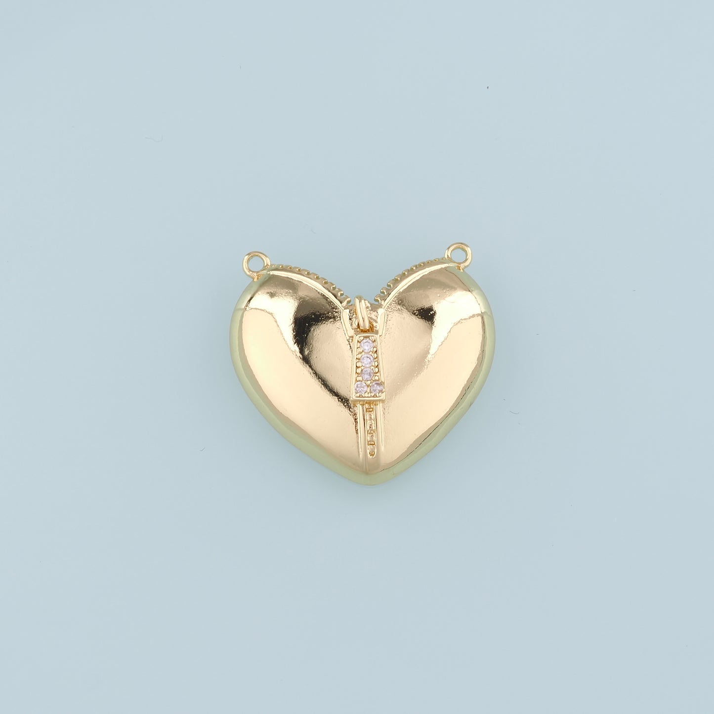 Gold Heart Connector,18K Gold Filled Heart Pendant,Heart Charm Bracelet Necklace for DIY Jewelry Making Supply