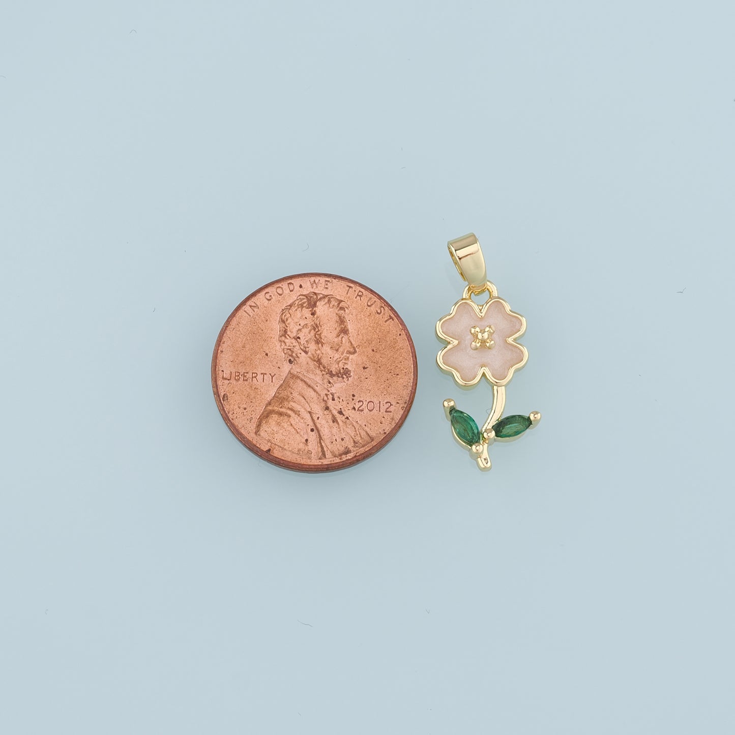 Gold Flower Charms,18K Gold Filled Flower Pendant,Enamel Flower Charm Bracelet Necklace for DIY Jewelry Making Supply