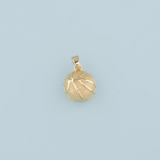 18K Gold Filled Basketball Pendant,Ball Charm Bracelet Necklace for DIY Jewelry Making Supply