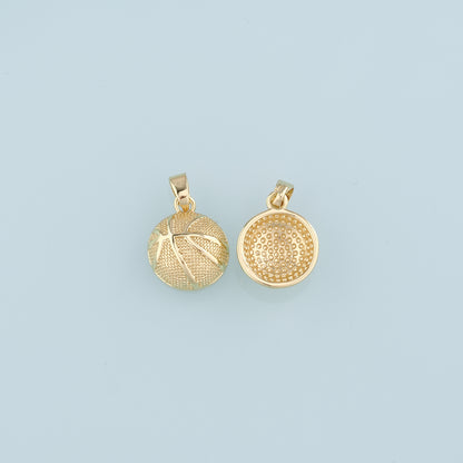 18K Gold Filled Basketball Pendant,Ball Charm Bracelet Necklace for DIY Jewelry Making Supply