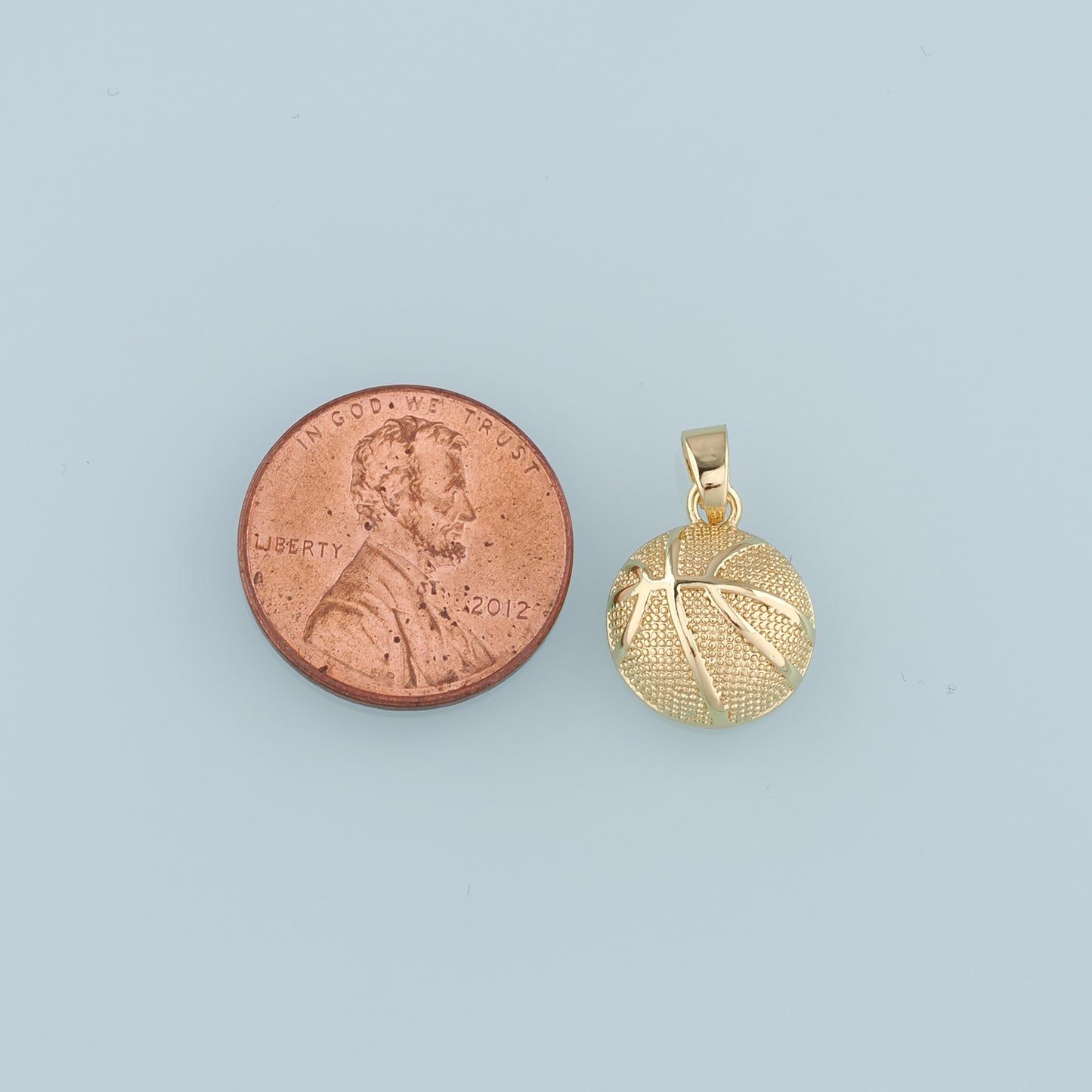 18K Gold Filled Basketball Pendant,Ball Charm Bracelet Necklace for DIY Jewelry Making Supply