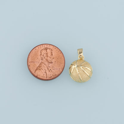 18K Gold Filled Basketball Pendant,Ball Charm Bracelet Necklace for DIY Jewelry Making Supply