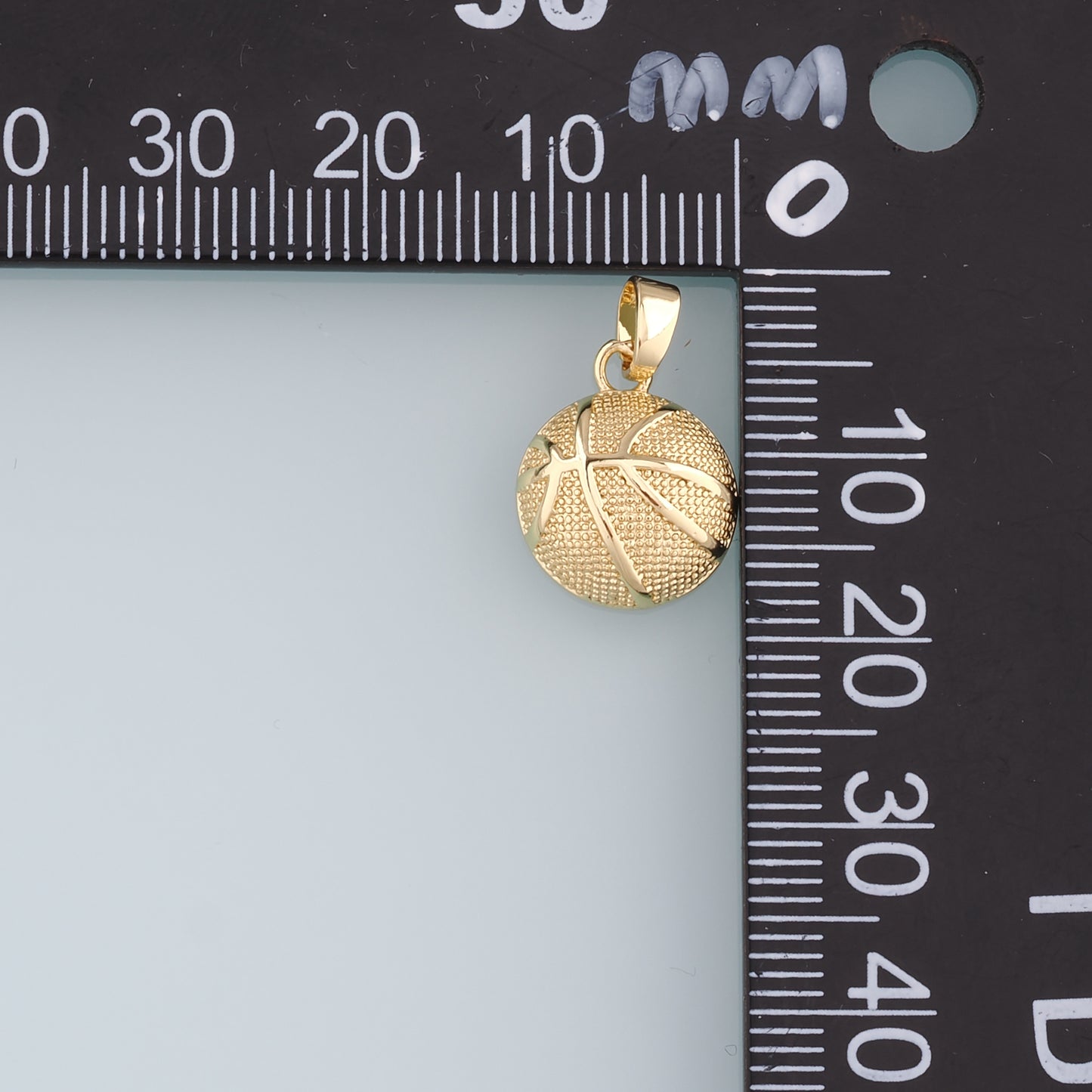 18K Gold Filled Basketball Pendant,Ball Charm Bracelet Necklace for DIY Jewelry Making Supply