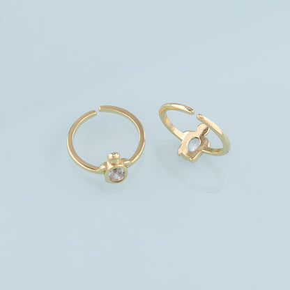 Gold Turtle Ring,18K Gold Filled CZ Micro Pave Turtle Ring,Classic Little Turtle jewelry