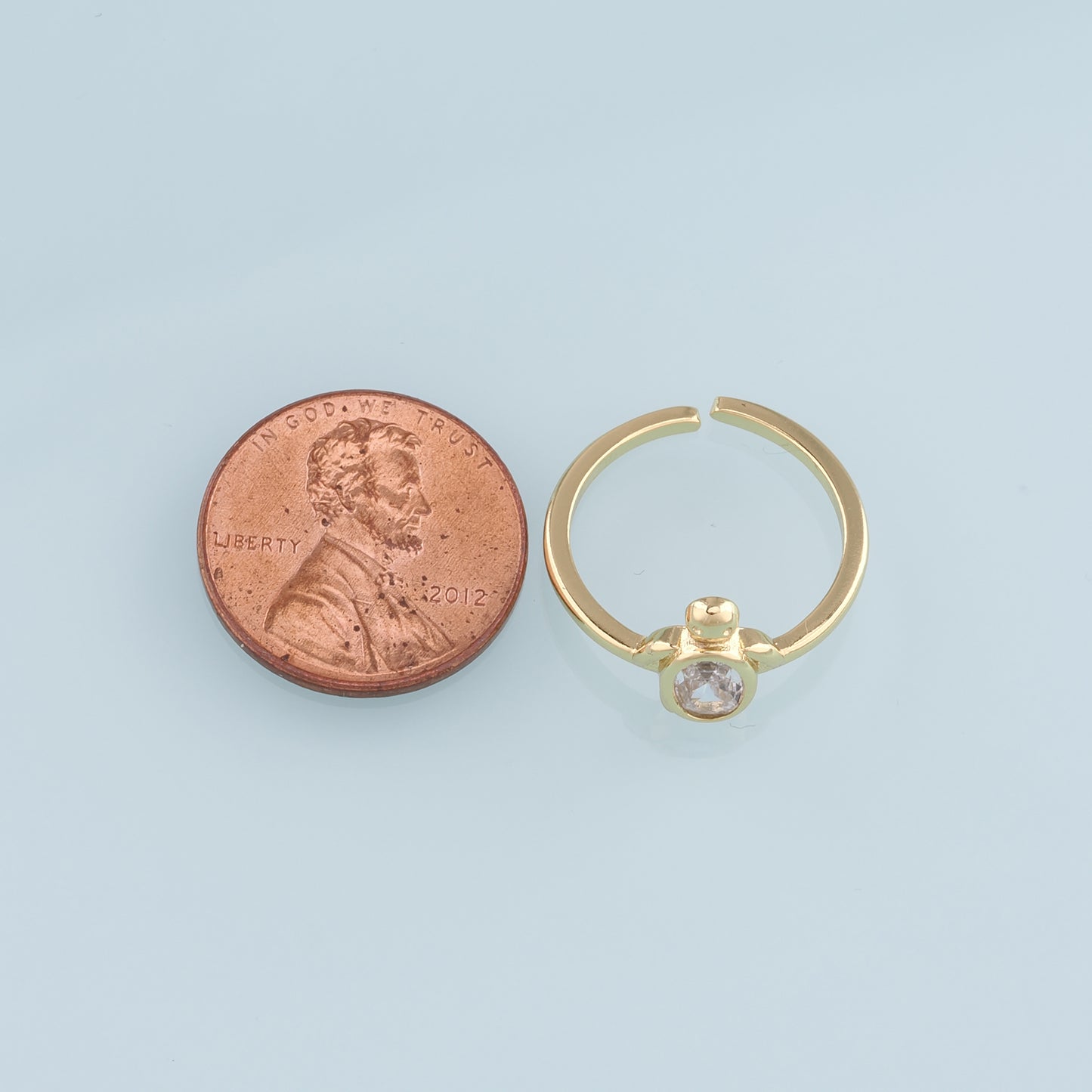 Gold Turtle Ring,18K Gold Filled CZ Micro Pave Turtle Ring,Classic Little Turtle jewelry