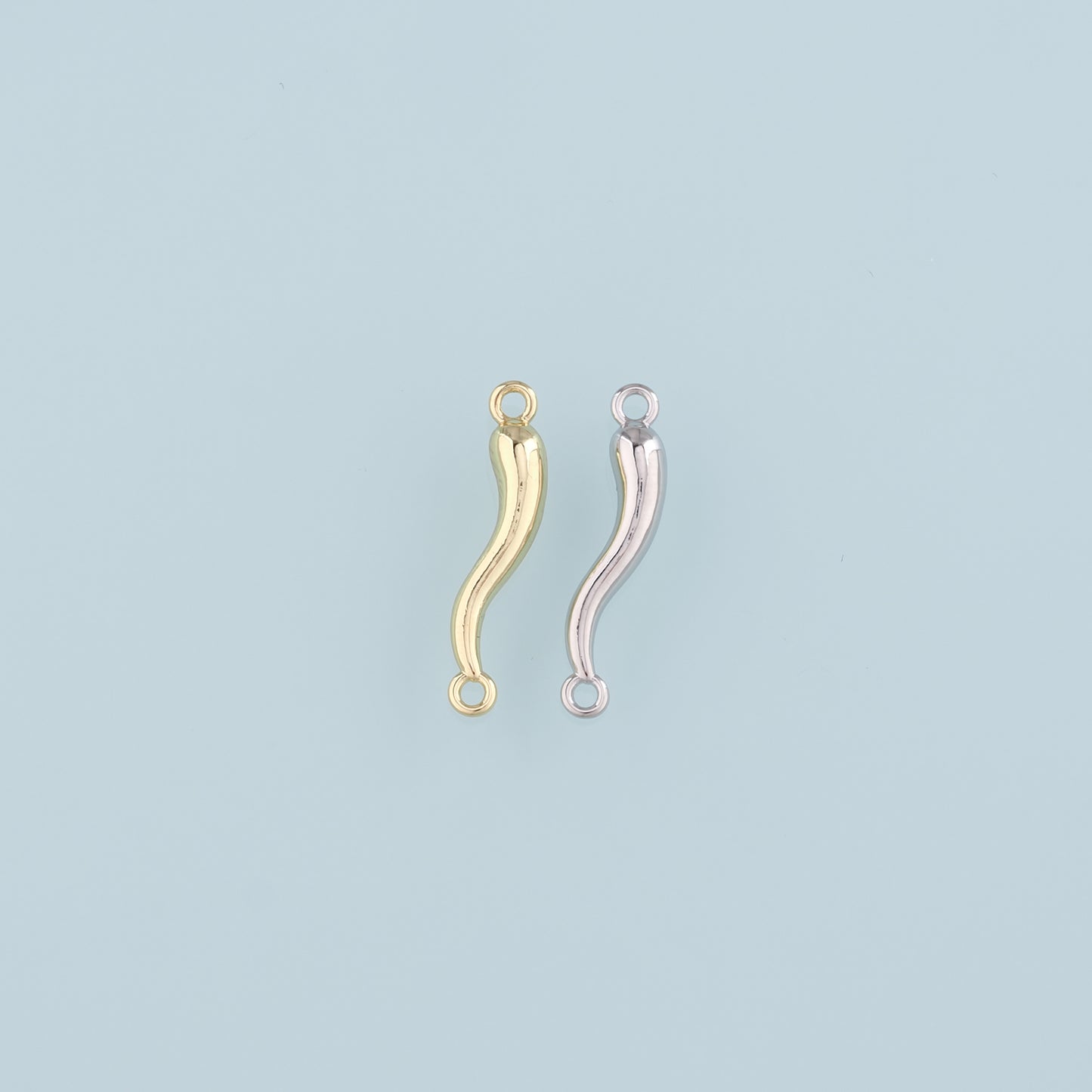 Gold Connector Charms,18K Gold Filled Horns Pendant,Horns Charm Bracelet Necklace for DIY Jewelry Making Supply