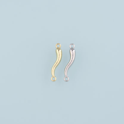 Gold Connector Charms,18K Gold Filled Horns Pendant,Horns Charm Bracelet Necklace for DIY Jewelry Making Supply
