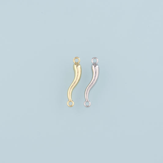 Gold Connector Charms,18K Gold Filled Horns Pendant,Horns Charm Bracelet Necklace for DIY Jewelry Making Supply