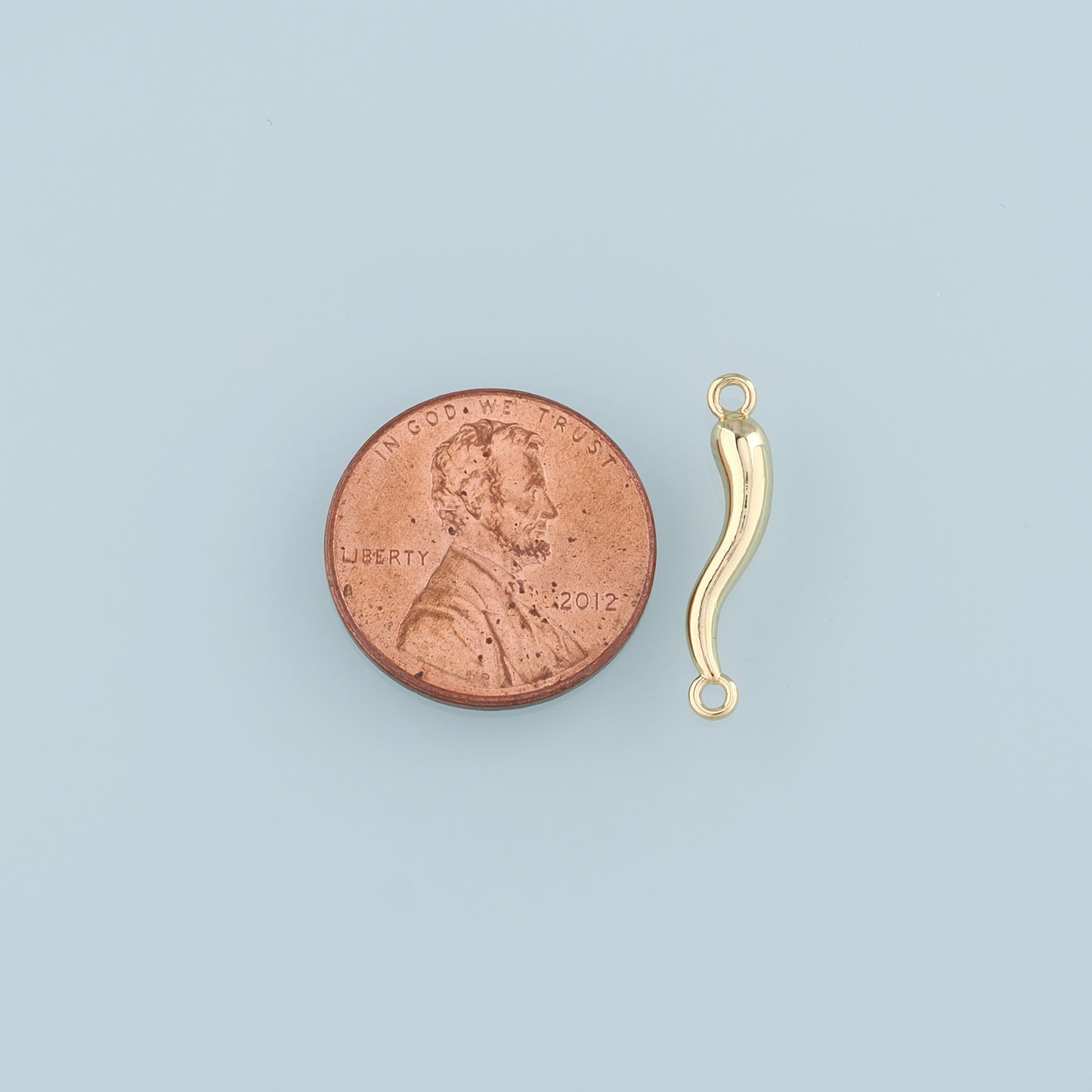 Gold Connector Charms,18K Gold Filled Horns Pendant,Horns Charm Bracelet Necklace for DIY Jewelry Making Supply