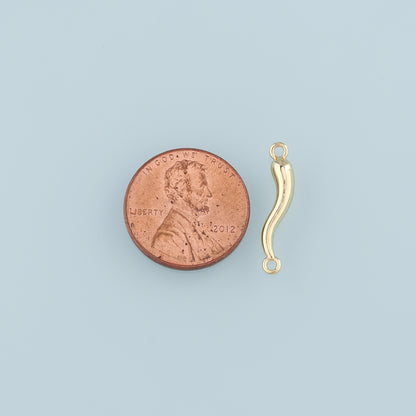 Gold Connector Charms,18K Gold Filled Horns Pendant,Horns Charm Bracelet Necklace for DIY Jewelry Making Supply