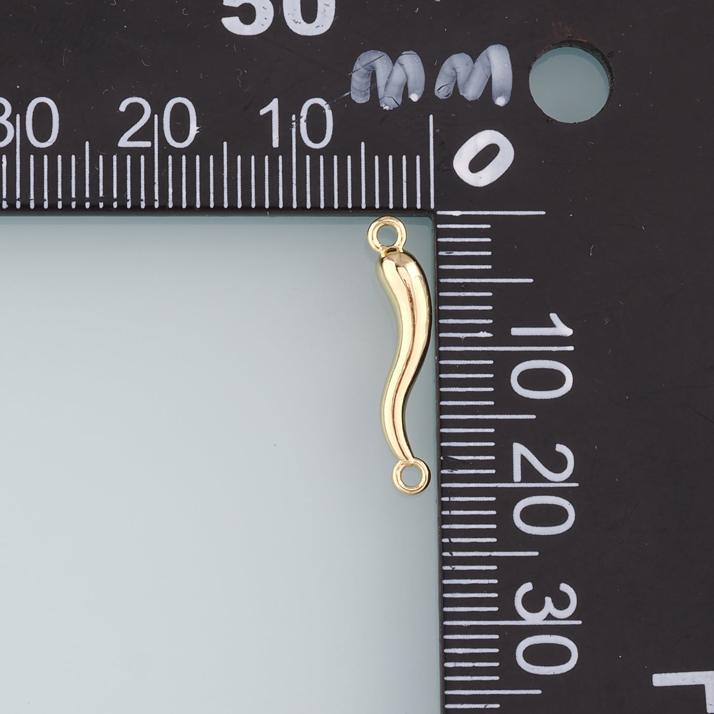 Gold Connector Charms,18K Gold Filled Horns Pendant,Horns Charm Bracelet Necklace for DIY Jewelry Making Supply